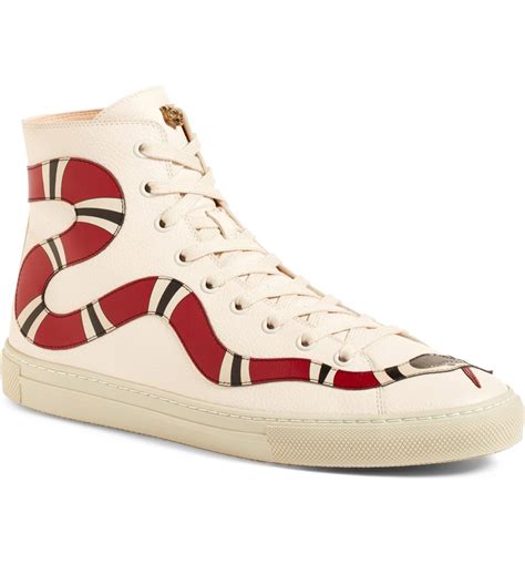 gucci snake embroidered sneakers|gucci snake high top sneakers.